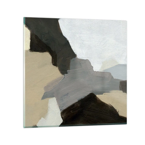 Impression sur verre - Image sur verre - Abstraction : le carrefour du gris - 50x50 cm