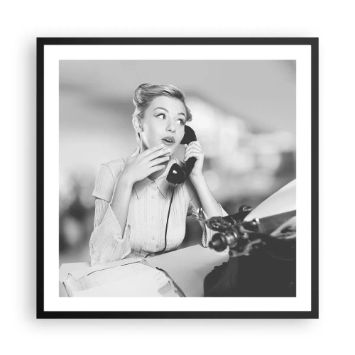 Affiche dans un cadre noir - Poster - Hello! Ici les années 50 - 60x60 cm