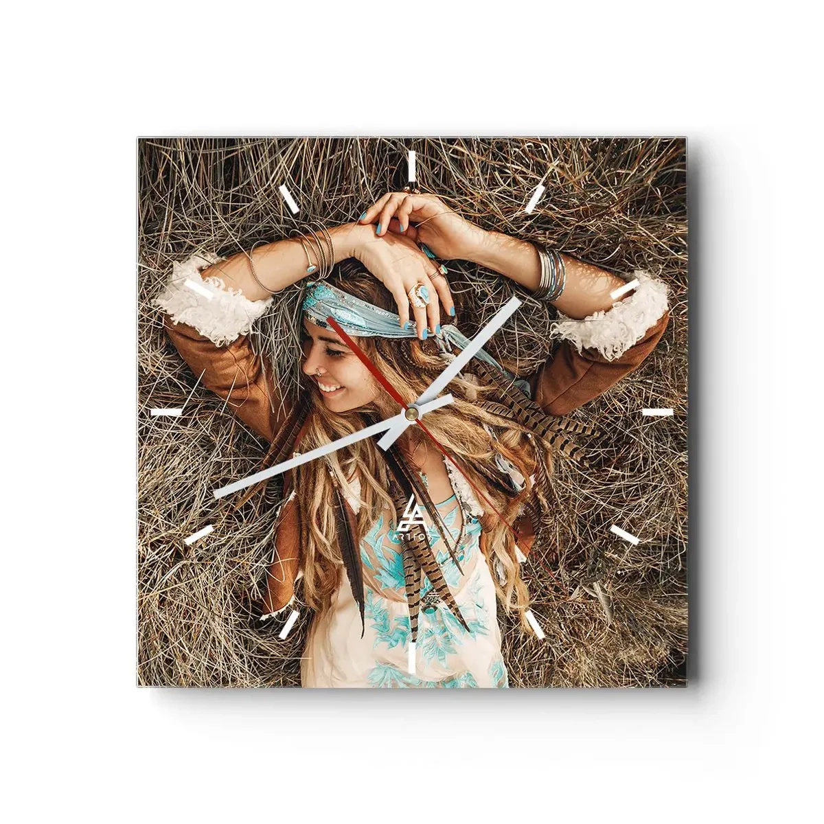 Horloge murale - Pendule murale - En route vers les années d'amour - 40x40 cm