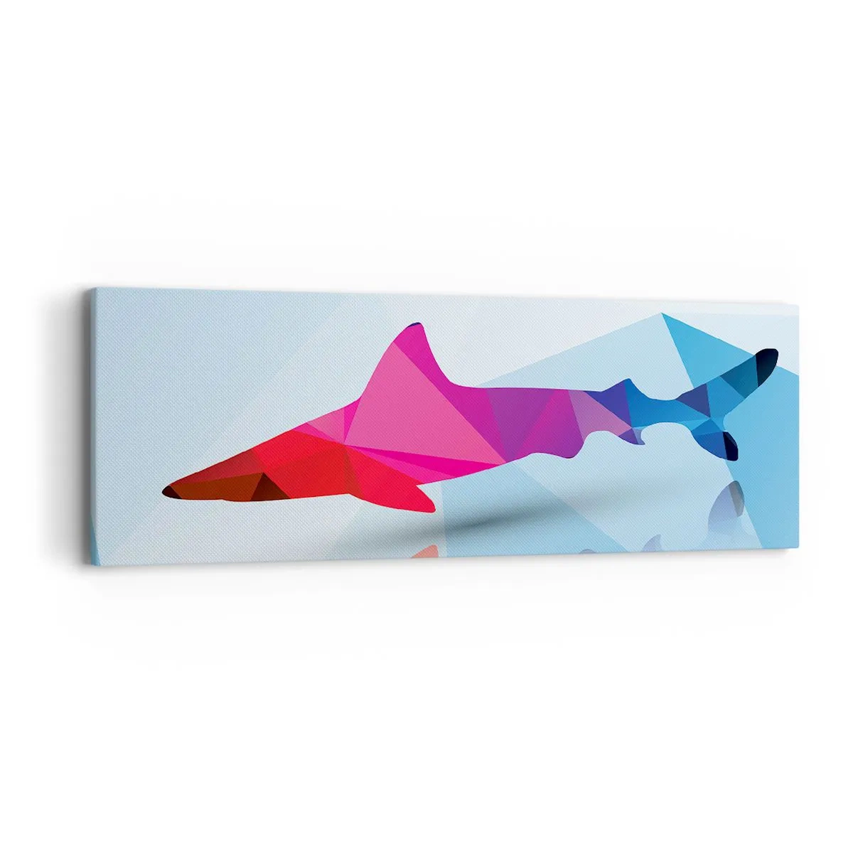 Impression sur toile - Image sur toile - Un requin dans un espace de cristal - 90x30 cm