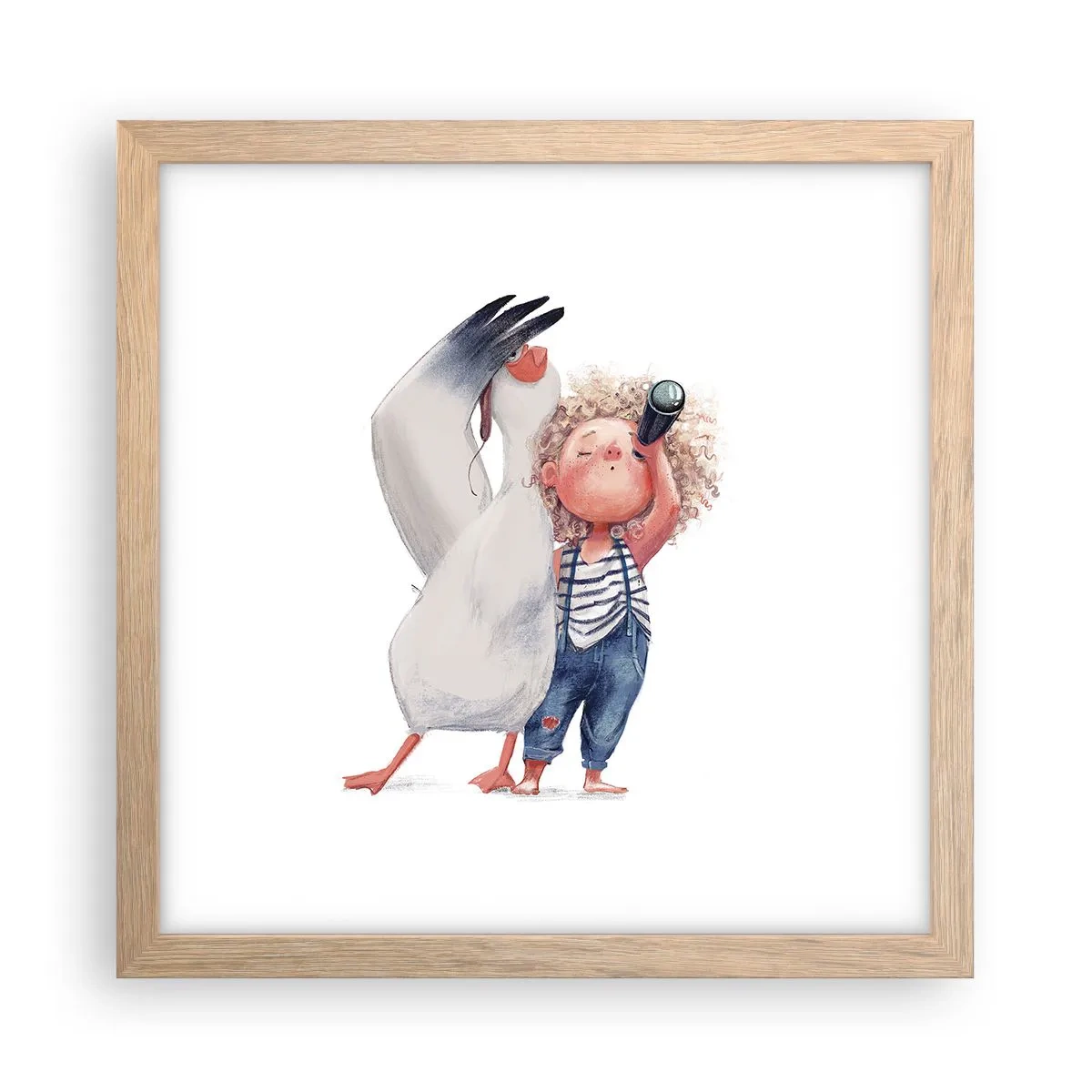 Affiche dans un chêne clair - Poster - Plan de grand voyage - 30x30 cm