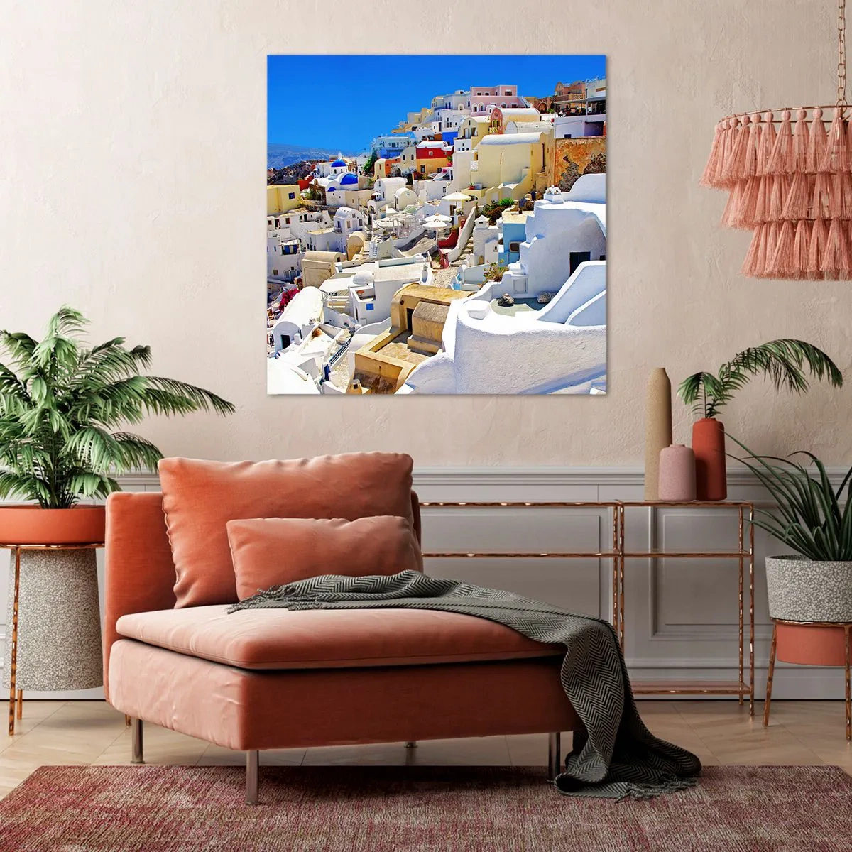 Impression sur toile - Image sur toile - Le rêve d'un été grec - 70x70 cm