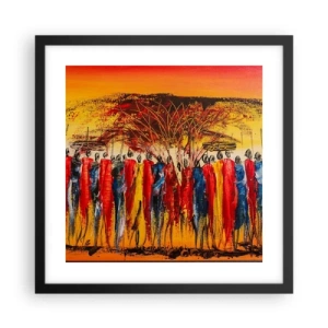 Affiche dans un cadre noir - Poster - Là-bas, là-bas, ils vont là-bas - 40x40 cm