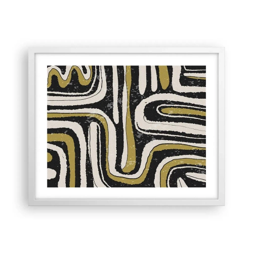 Affiche dans un cadre blanc - Poster - Composition : routes et ruelles - 50x40 cm