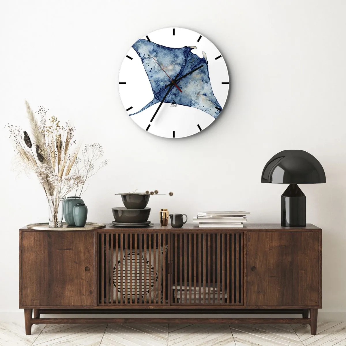 Horloge murale - Pendule murale - La vie en bleu - 40x40 cm