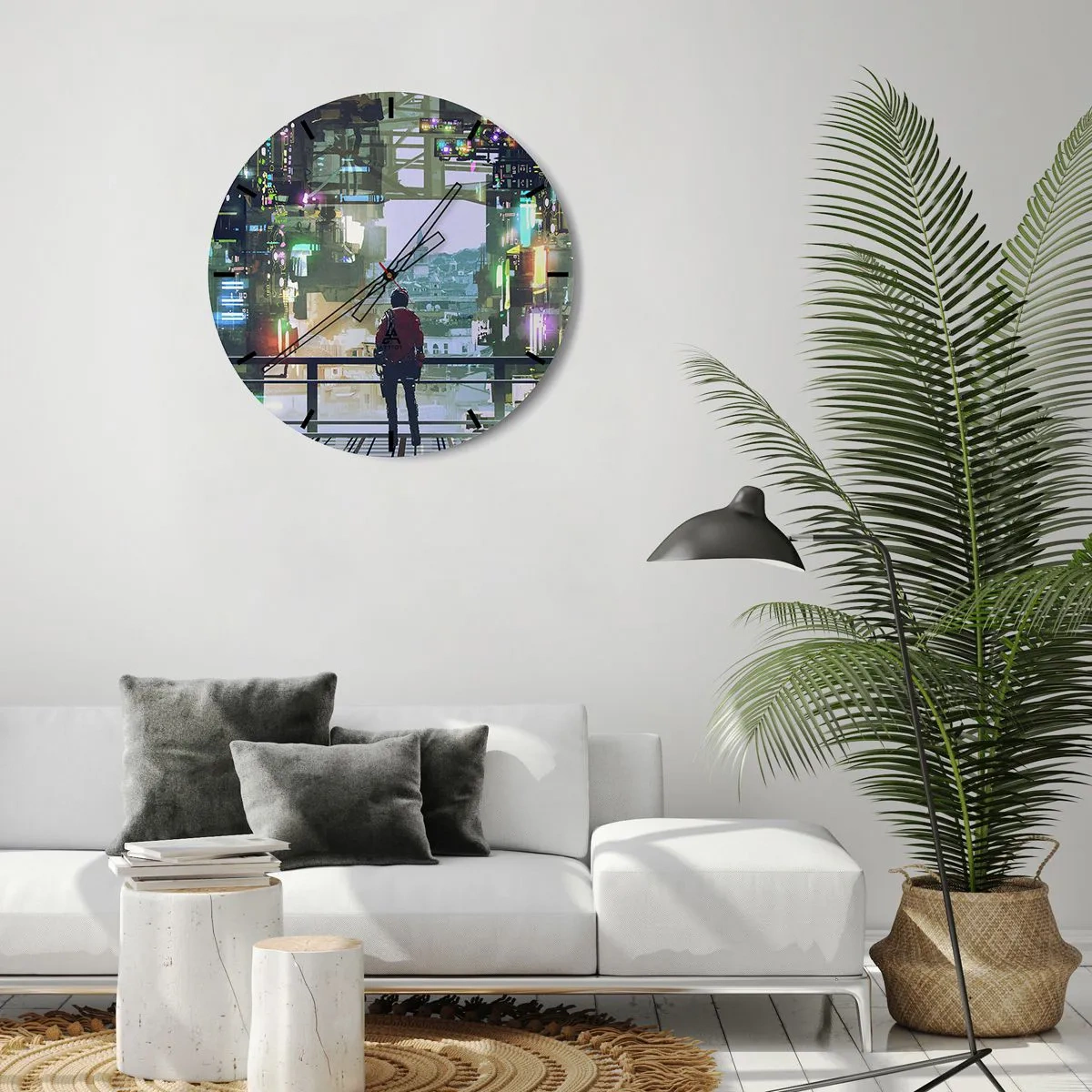 Horloge murale - Pendule murale - Deux mondes - 40x40 cm