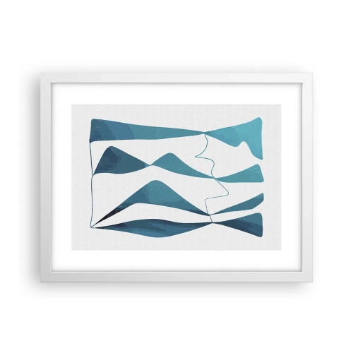Affiche dans un cadre blanc - Poster - Abstraction : composé turquoise - 40x30 cm