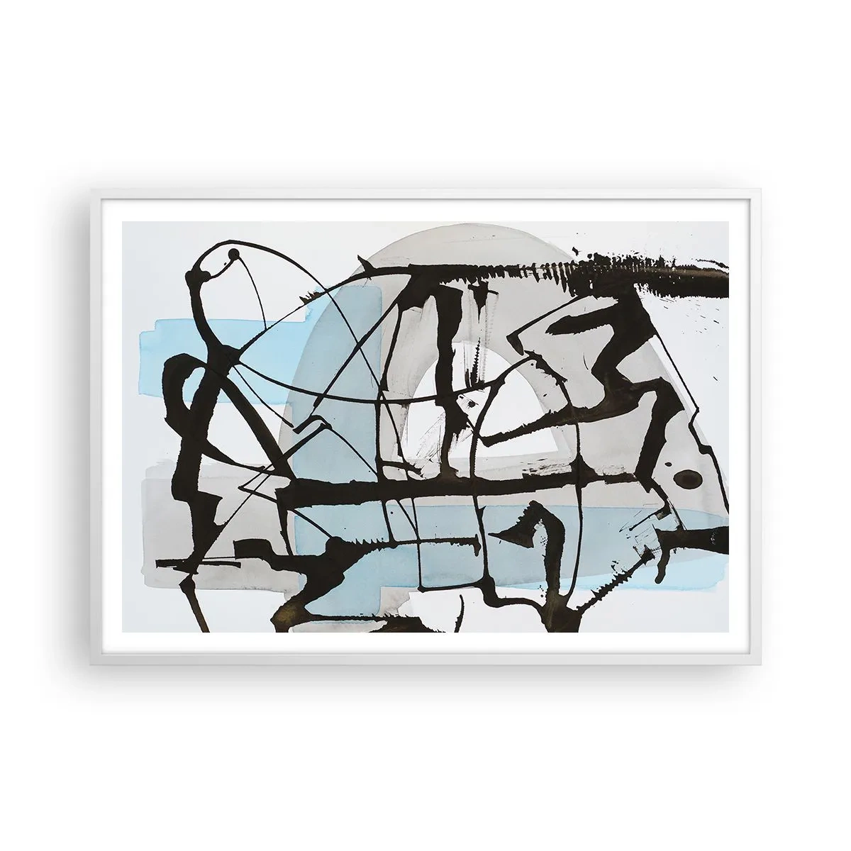 Affiche dans un cadre blanc - Poster - Bleu malgré tout - 100x70 cm