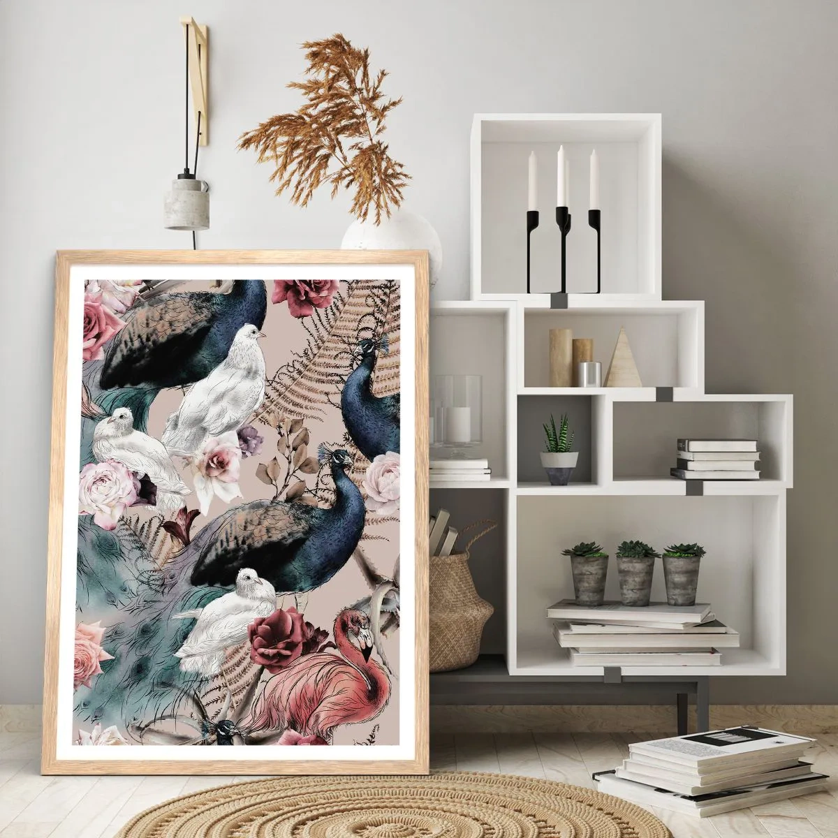 Affiche dans un chêne clair - Poster - Dans un jardin de palace - 40x50 cm