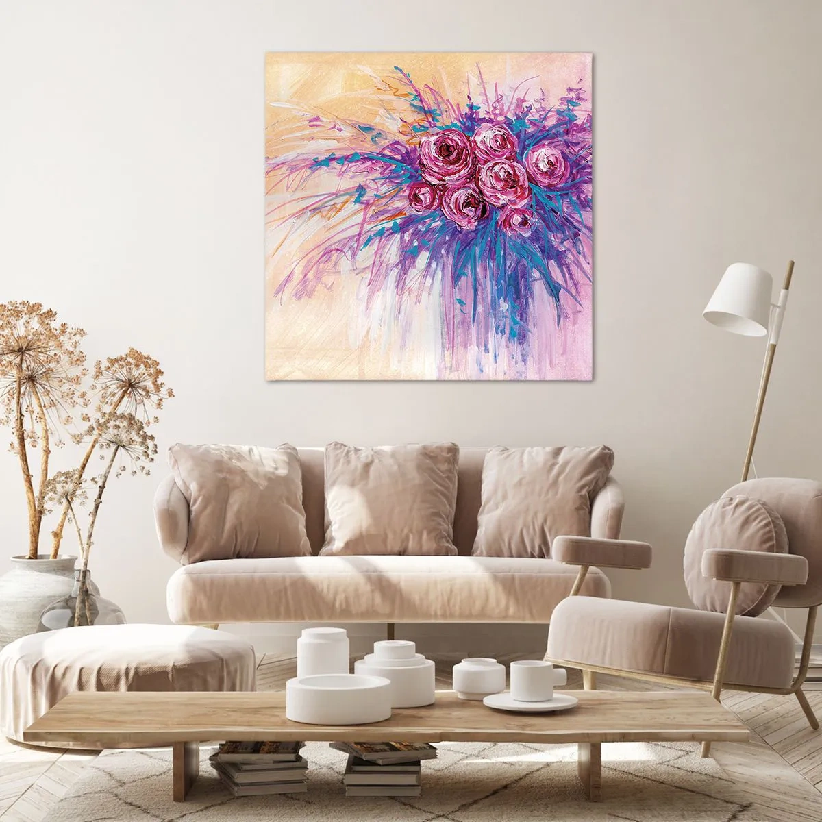 Impression sur toile - Image sur toile - Fontaine aux roses - 60x60 cm