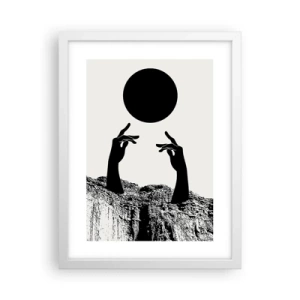 Affiche dans un cadre blanc - Poster - Composition surréaliste : le soleil et le reste - 30x40 cm