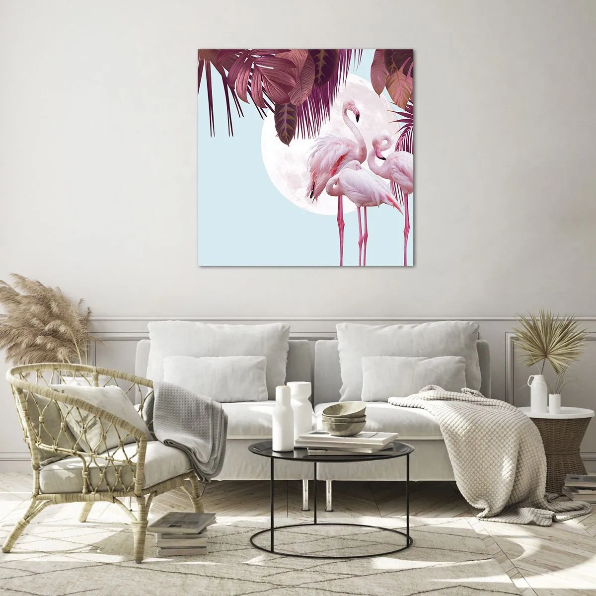 Impression sur verre - Image sur verre - Trois oiseaux gracieux - 60x60 cm