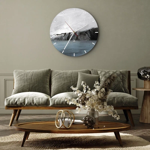Horloge murale - Pendule murale - Eau – terre : choc des éléments - 30x30 cm