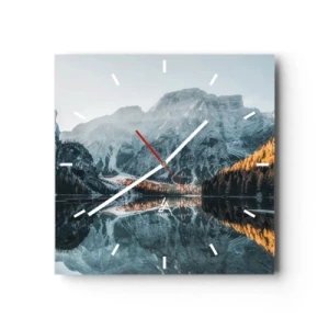 Horloge murale - Pendule murale - Un paysage de montagne se reflétant dans la surface calme d'un lac - 30x30cm - Reflet de paysage - Décoration murale moderne pour le salon et la chambre ARTTOR