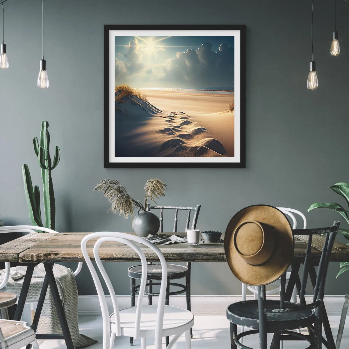Affiche dans un cadre noir - Poster - Un paysage apaisant - 30x30 cm