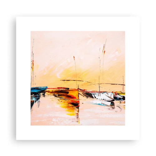 Affiche - Poster - Soirée à la marina - 30x30 cm