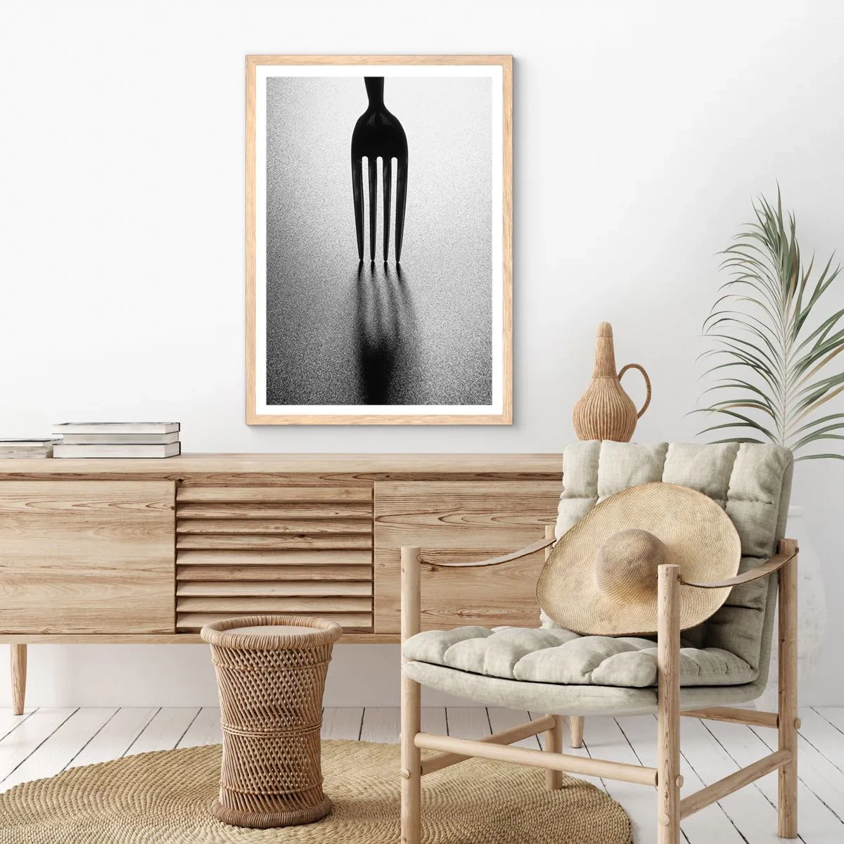 Affiche dans un chêne clair - Poster - Lumière et ombre - 40x50 cm