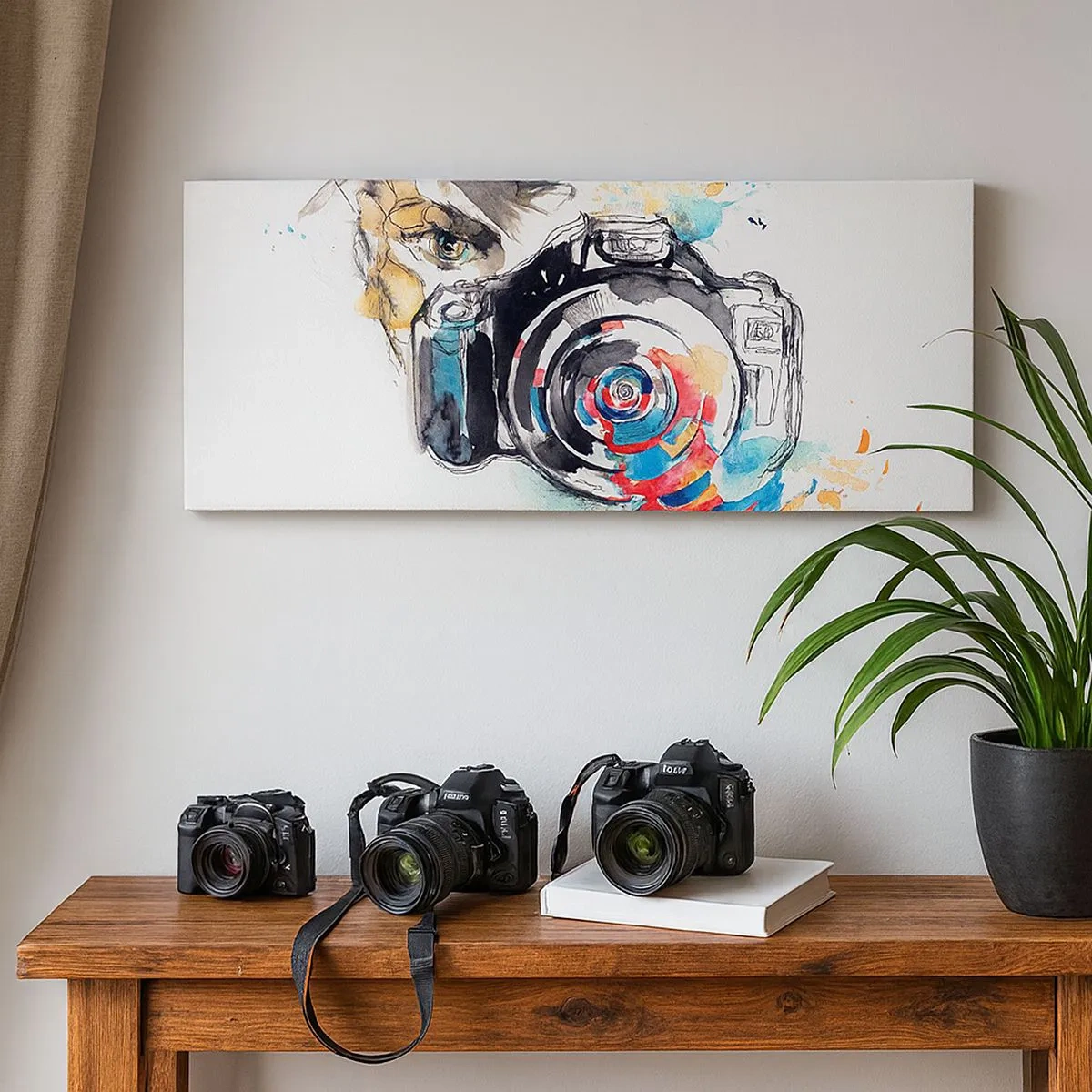 Impression sur toile - Image sur toile - Dans l'oeil de l'objectif - 100x40 cm