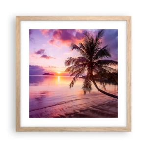 Affiche dans un chêne clair - Poster - Le bonheur à l'horizon - 40x40 cm