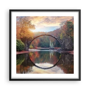 Affiche dans un cadre noir - Poster - De l'autre cote du miroir - 50x50 cm