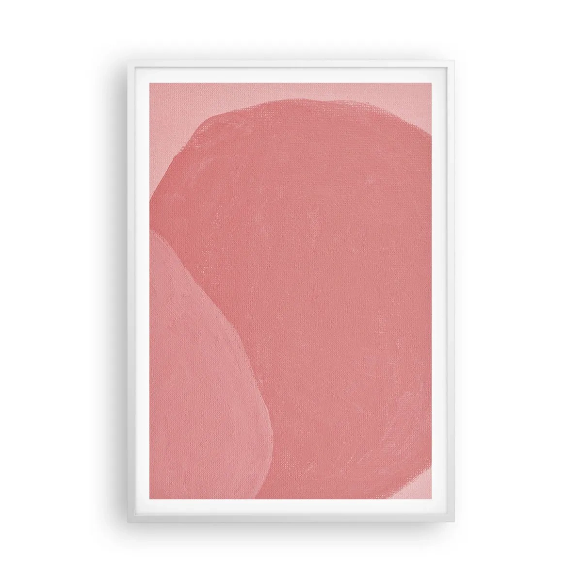 Affiche dans un cadre blanc - Poster - Composition organique en rose - 70x100 cm