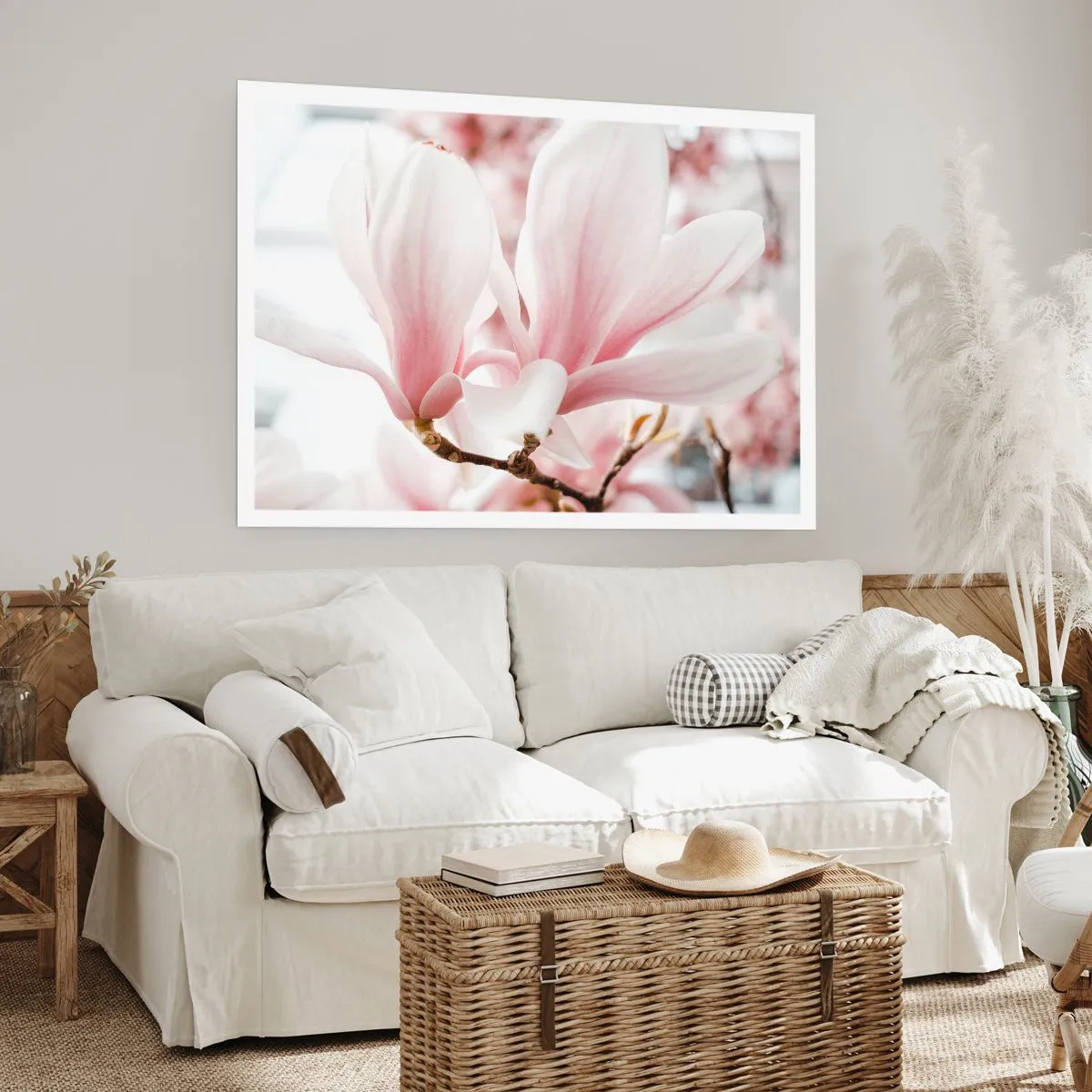 Affiche - Poster - Fleurs de magnolia délicates aux tons pastel - 100x70cm - Abondance de tendresse - Décoration murale moderne pour le salon et la chambre ARTTOR