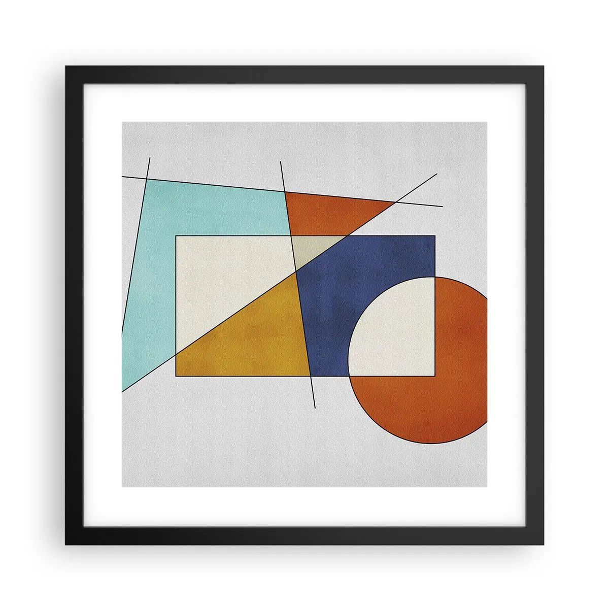 Affiche dans un cadre noir - Poster - Abstraction : plaisir moderniste - 40x40 cm