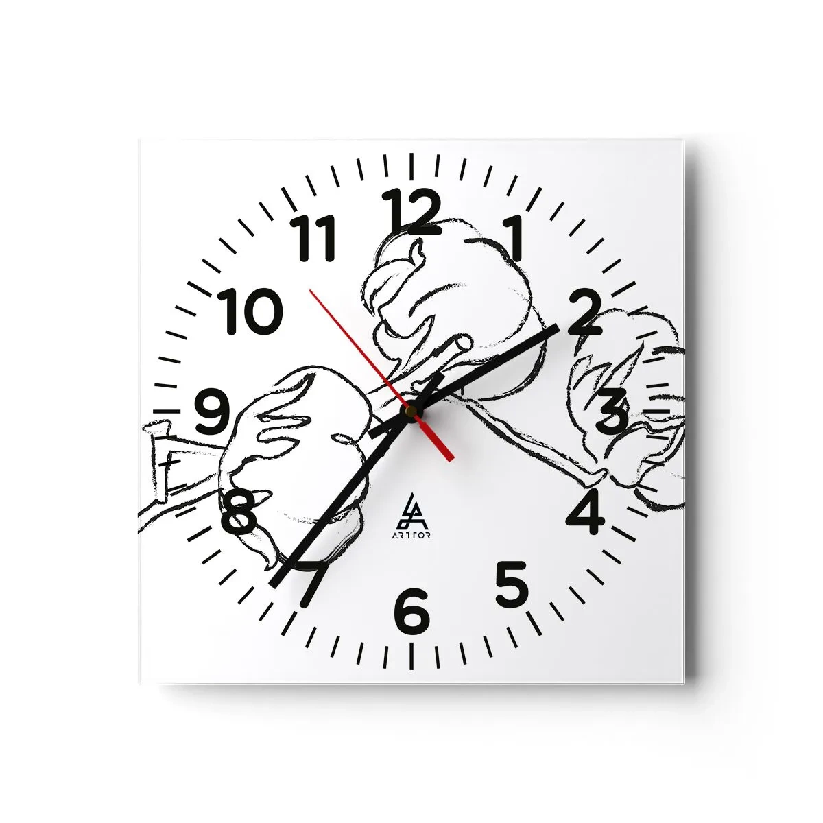 Horloge murale - Pendule murale - Duvet de coton - 40x40 cm