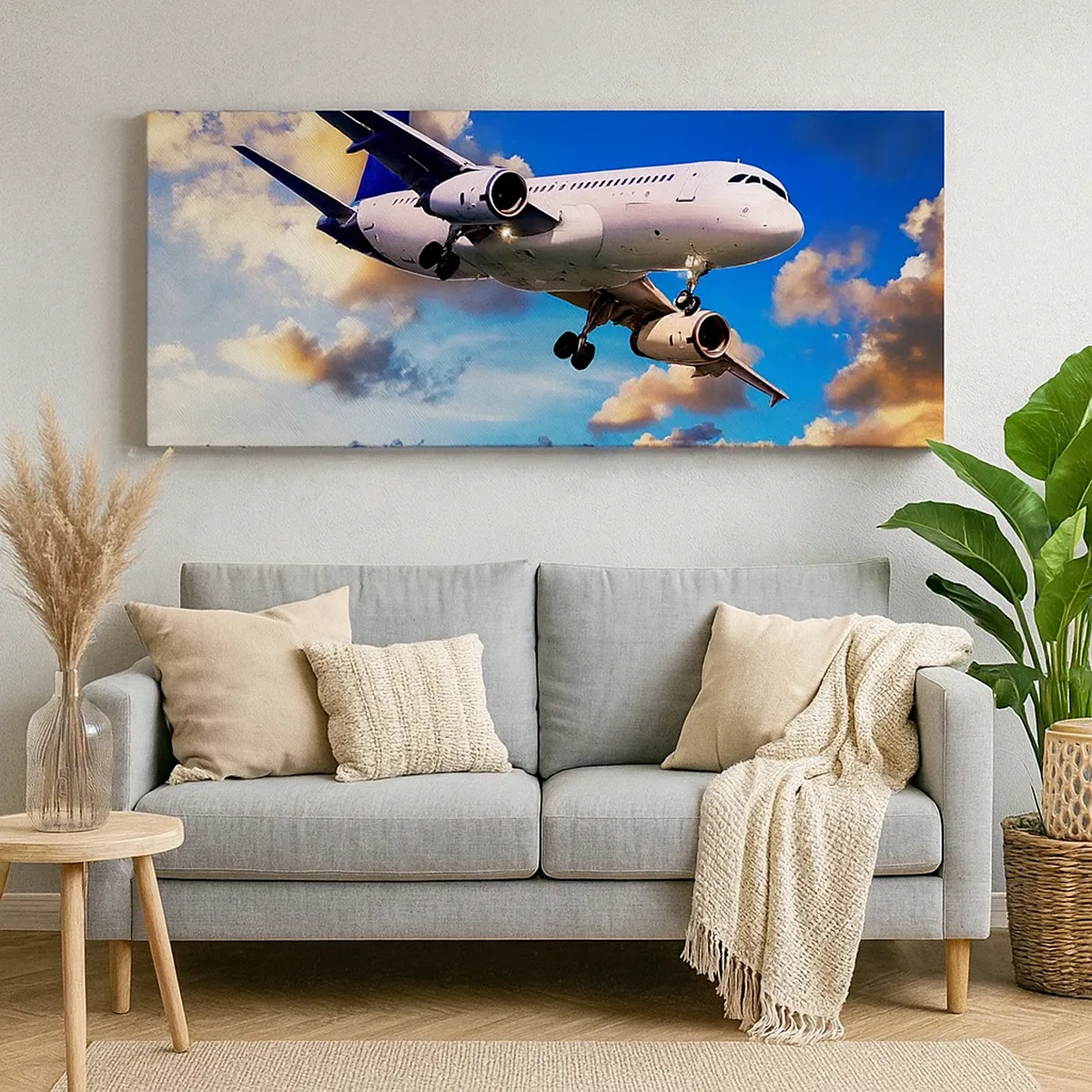 Impression sur toile - Image sur toile - Un voyage en blanc et bleu ciel - 30x30 cm