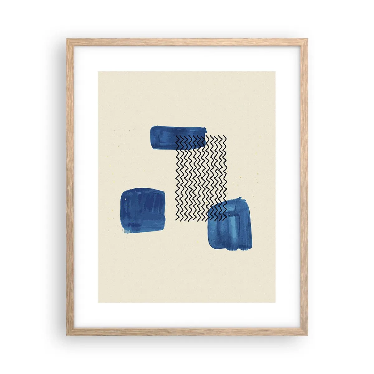 Affiche dans un chêne clair - Poster - Quatuor abstrait - 40x50 cm