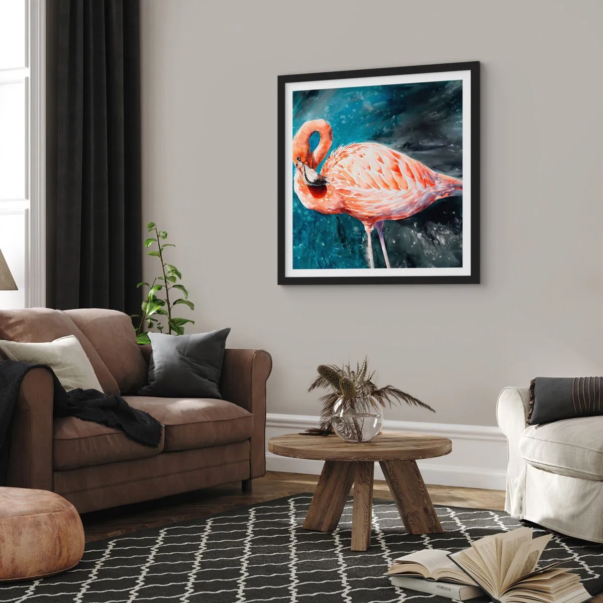 Affiche dans un cadre noir - Poster - Décoratif par nature - 50x50 cm