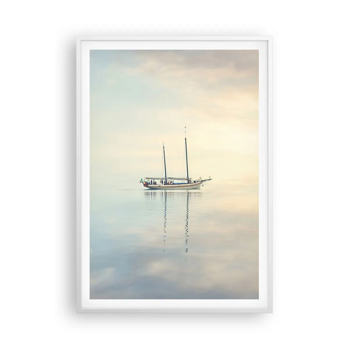 Affiche dans un cadre blanc - Poster - Dans une mer de silence - 70x100 cm