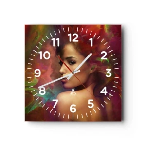 Horloge murale - Pendule murale - Plus beau qu'un arc-en-ciel, aussi délicat qu'un brouillard - 40x40 cm
