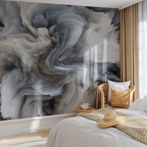 Papier Peint Photo Premium Sand - Une explosion abstraite de formes ressemblant à de la pierre et des pétales de fleurs. - 100x70cm - Pierre et fleur - Décoration murale moderne pour le salon et la chambre ARTTOR