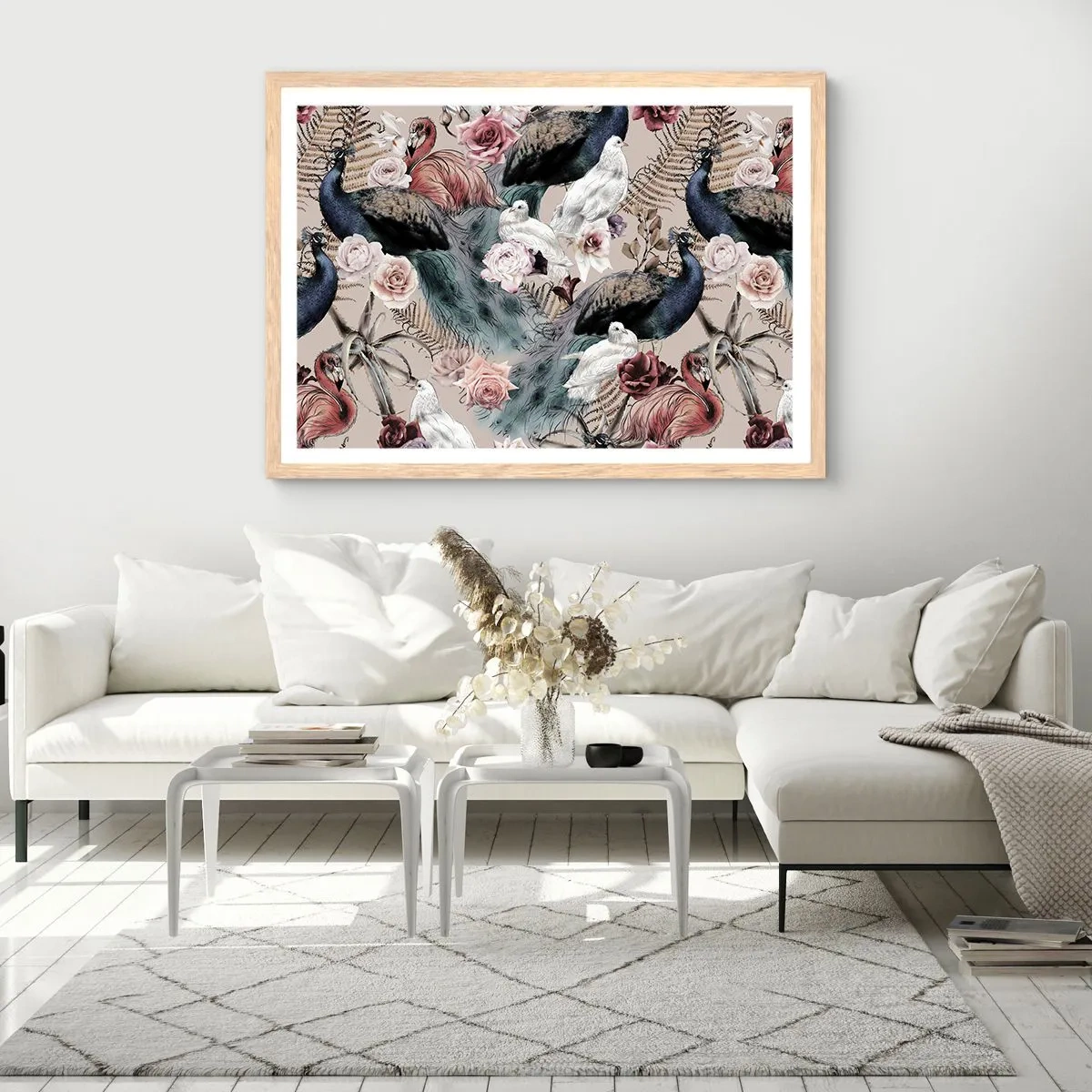 Affiche dans un chêne clair - Poster - Dans un jardin de palace - 91x61 cm