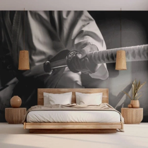 Papier Peint Photo Premium Canvas - Âme de guerrier - épée de samouraï, Japon, Arts martiaux - 300x210 cm