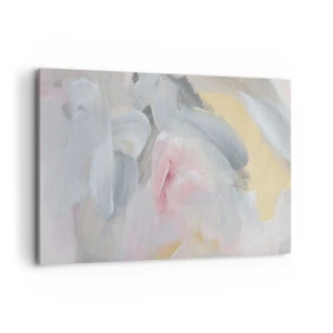 Impression sur toile - Image sur toile - Coups de pastel abstraits dans des tons de rose et de gris. - 120x80cm - Dans un monde pastel - Décoration murale moderne pour le salon et la chambre ARTTOR