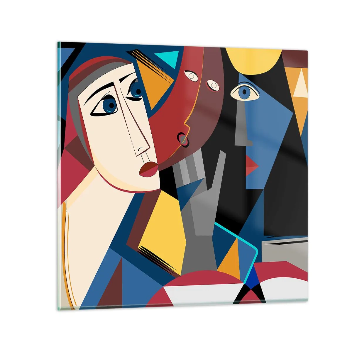 Impression sur verre - Image sur verre - Une conversation entre cubistes - 40x40 cm