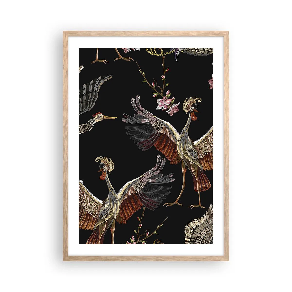 Affiche dans un chêne clair - Poster - Un oiseau de conte de fées - 50x70 cm