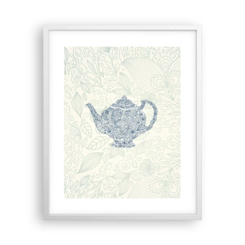 Affiche dans un cadre blanc - Poster - Le charme du thé - 40x50 cm
