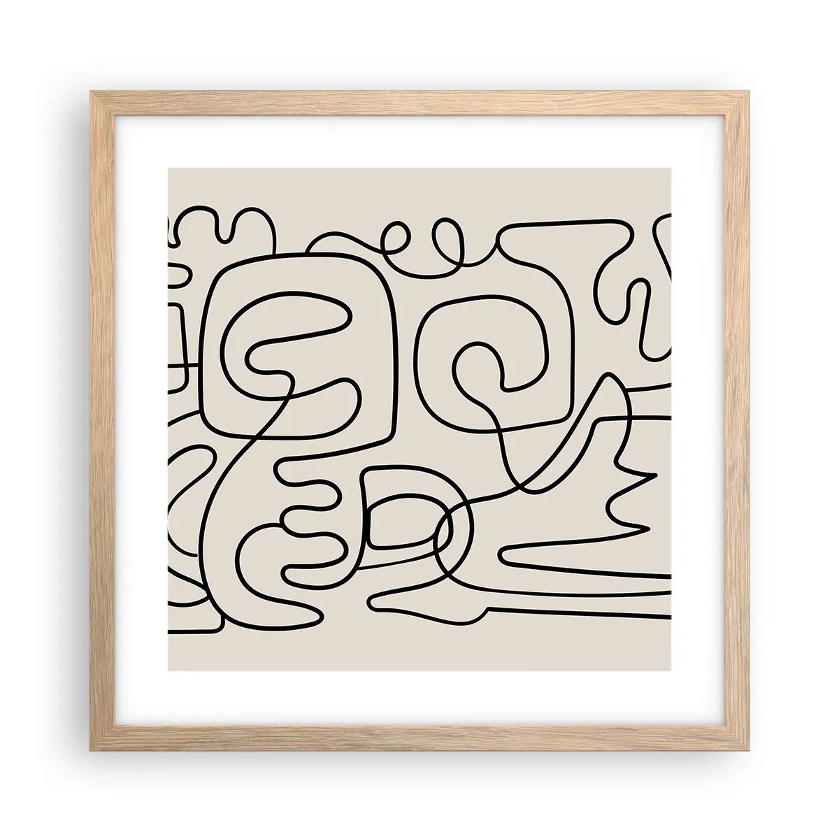 Affiche dans un chêne clair - Poster - Suivez les indices - 40x40 cm