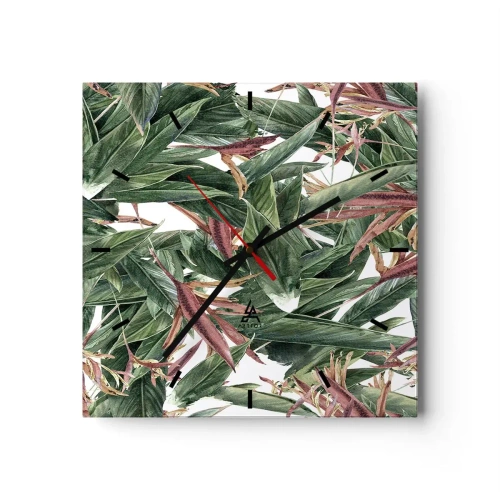 Horloge murale - Pendule murale - Arbuste émeraude-lilas - 40x40 cm