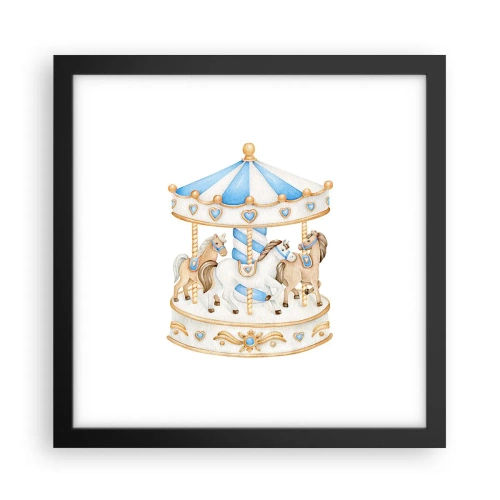 Affiche dans un cadre noir - Poster - Douce enfance - 30x30 cm