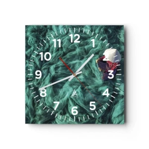 Horloge murale - Pendule murale - Dans une mer de filet - 30x30 cm