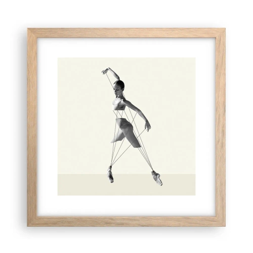 Affiche dans un chêne clair - Poster - Dans le théatre de la vie - 30x30 cm