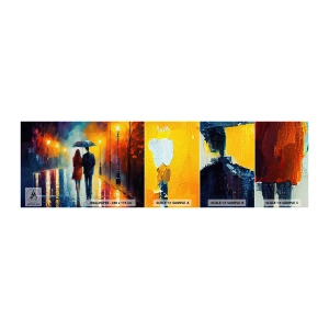 Échantillon de Papier Peint Autocollant Deluxe Sticker - Ensemble – une nuit colorée - Couple, Romantique, Marcher - 100x30 cm