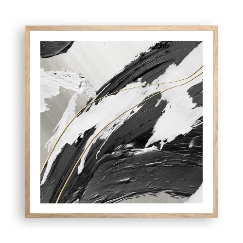 Affiche dans un chêne clair - Poster - L'abstraction à grande échelle - 60x60 cm