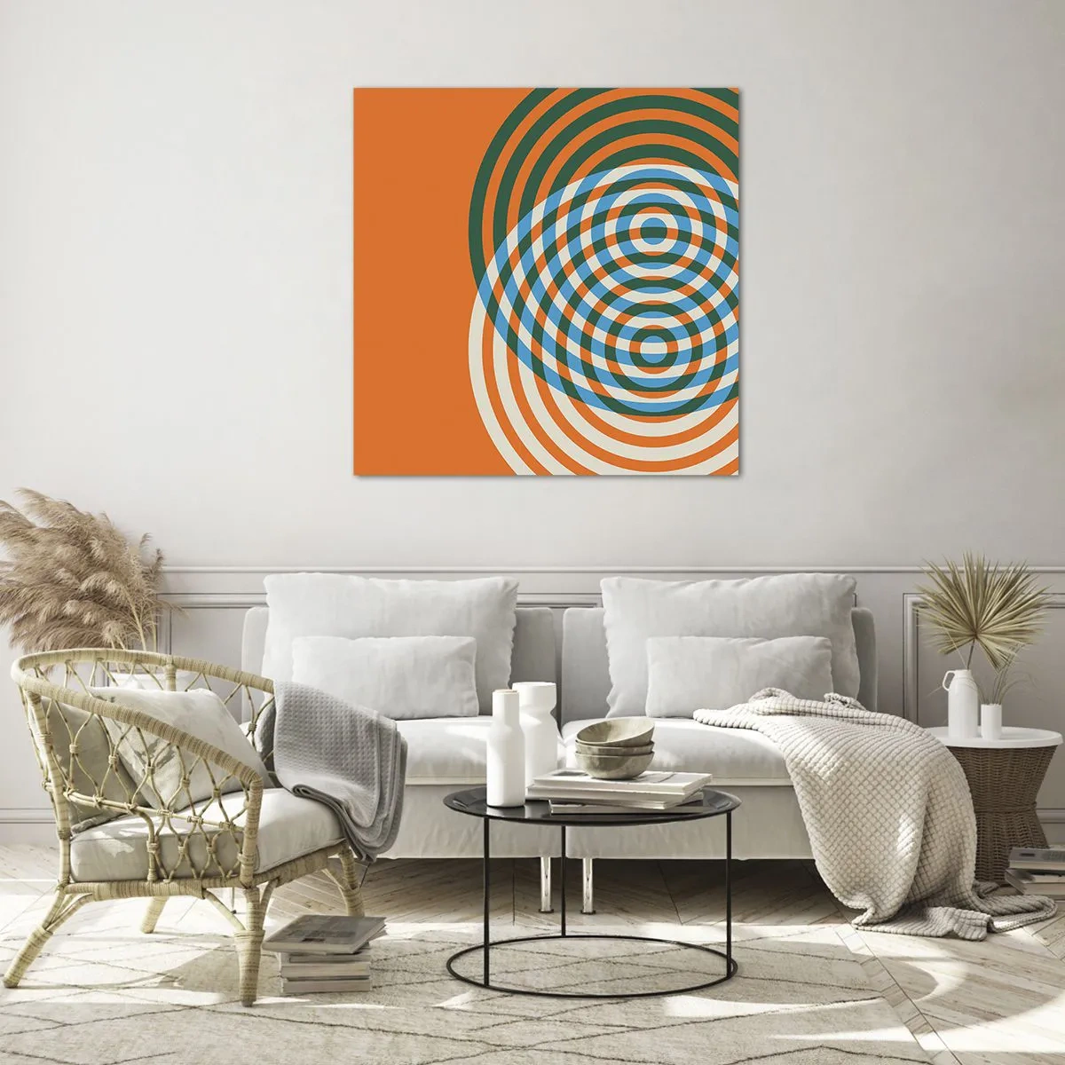 Impression sur verre - Image sur verre - Variation circulaire abstraite - 40x40 cm