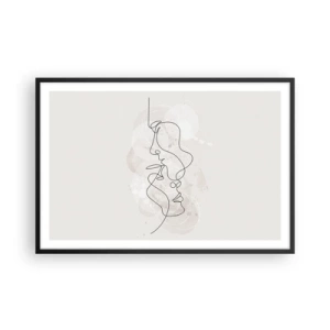 Affiche dans un cadre noir - Poster - Emmêlé dans une étreinte - 91x61 cm