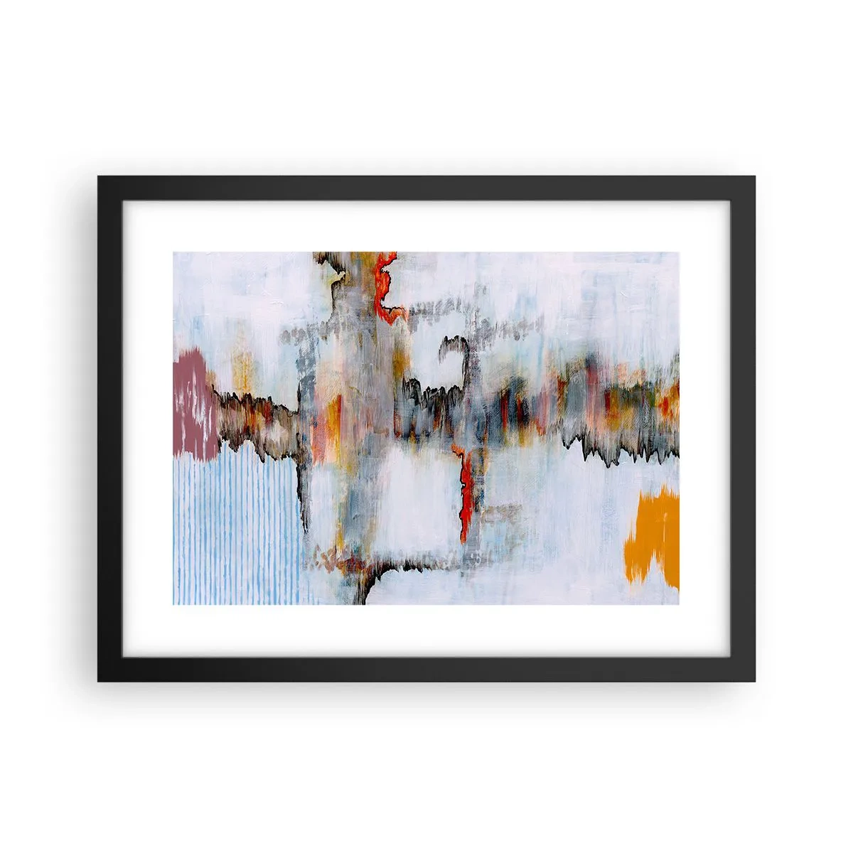 Affiche dans un cadre noir - Poster - Un bâton sur l'eau - 40x30 cm
